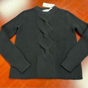 Vineyard Vines Black Cable Front Sweater sz XXS NWT